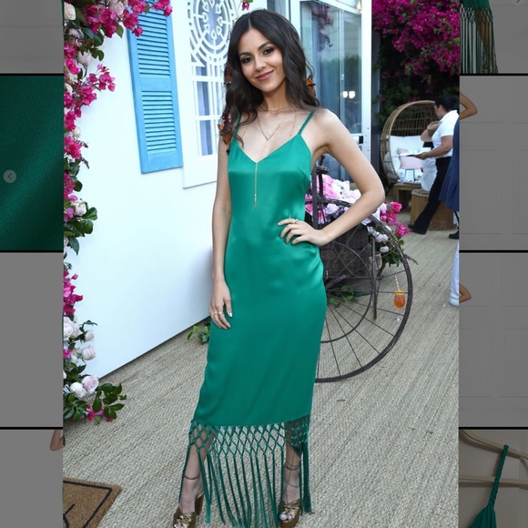 Rachel Zoe Chantelle Fringe Maxi Gown Emerald Vogue Dress! Super Hot! MP $495 - Picture 10 of 10